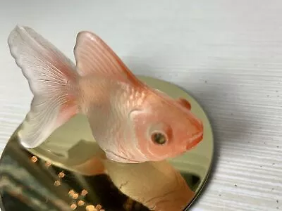 Lalique?daum? Vintage Glass Orange Pink Glass Koi Carp Goldfish Fish STROKE VICT • £240