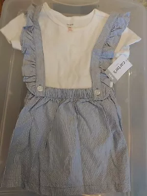 Carter's Baby Girl Jumper Set Blue Striped. Size 18 Months. New With Tags. B35 • $22