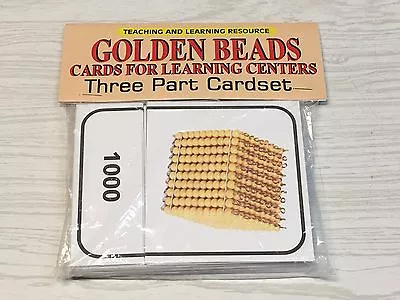 Golden Beads - Cards For Learning Center - Three Part Cards - Montessori • $8.83