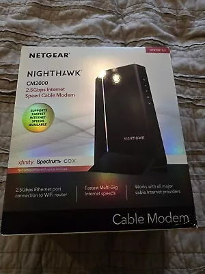 Netgear CM2000 Nighthawk 2.5Gbps Cable Modem Black In-box! • $45