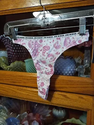 Vintage Panties NEW OLD STOCK JOE BOXER Bikinis Panty Pink Pais Cotton Thongs S • $14.99