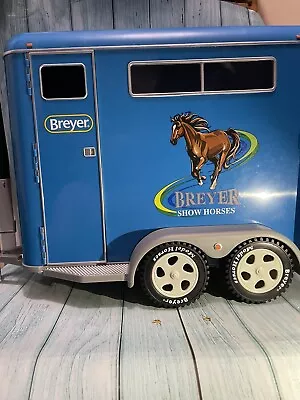 Breyer Show Horse Blue Trailer 2 Stall 2002 12x13.5x11 • $40