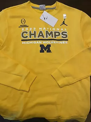 NEW Michigan Wolverines Jordan Brand 2023 National Champions Sweatshirt Medium • $55
