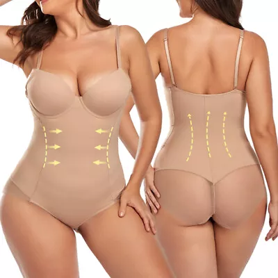 Women Firm Tummy Control Full Body Shaper Seamless With Built-in Bra Bodysuit  • £15.99