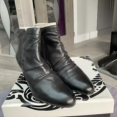 Cara London Boots Size 6.5 Black Leather Ruched Ankle Boot BNIB EU 40 Paid £79.9 • £35