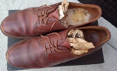 £20.99 • Buy Vintage Brown Golf Shoes Leather Period Ladies  Studs Lace Up Mid Century 50/60s