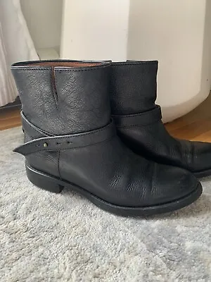 Madewell Womens Boots Black Biker Moto Size 7.5 • $44.99