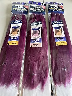 Milky Way PURE Human Hair Weave Extension Yaky_14” #purple(3 Pack Special) • $90