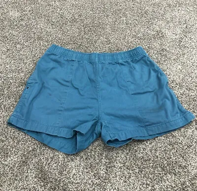 Vintage Eddie Bauer Expedition Women’s M Blue Shorts Cinch Waist Pockets K2 • $17