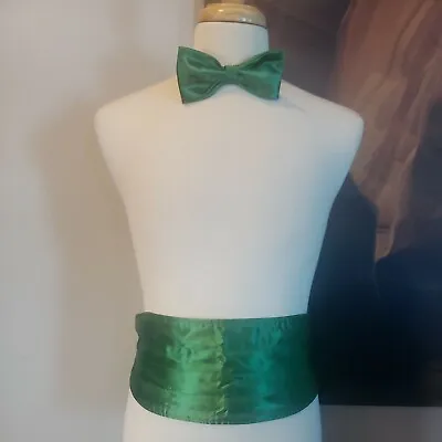 Mens Green Formal Wear Cumberbun Bow Tie Halloween Christmas St Paddy New • $2.23