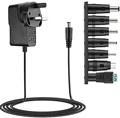5V 2A Power Supply Adapter Universal AC To DC Adapter With 7 Tips DC Plug Adapt • £10.10