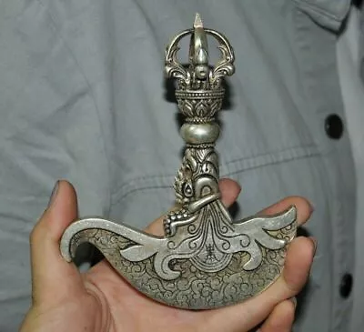 Tibetan Silver Vajra Dorje Phurpa Exorcism Talisman Hatchet Tomahawk Ax Axe • $39.99