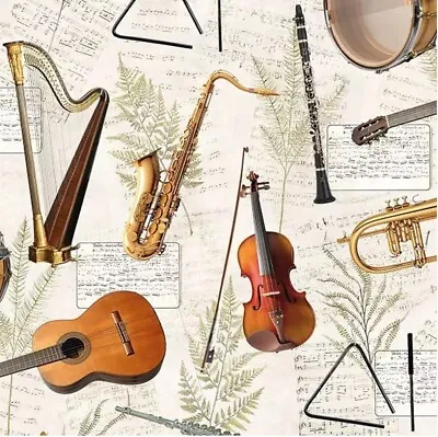 £1.29 • Buy 4 Lunch Paper Napkins For Decoupage, Party, Table, Craft, Violin, Trumpet, Music
