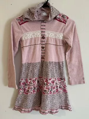 Naartjie Pink Long Sleeve Floral Dress Size 9 XXXL  Excellent Condition Ruffles • $12.99