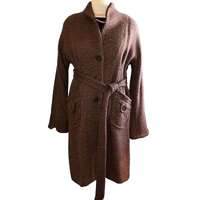 Badgley Mishka Fully Lined Brown Wool Tweed Coat Size L • $80