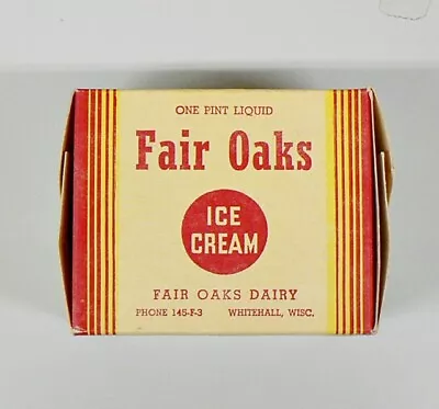 Vintage Fair Oaks Dairy Empty One Pint Ice Cream Box • $22