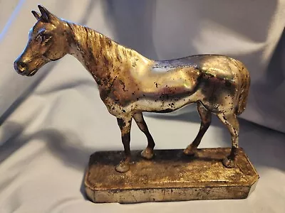 Old Armor Bronze Horse Figure Bookend Or Doorstop As Found • $30