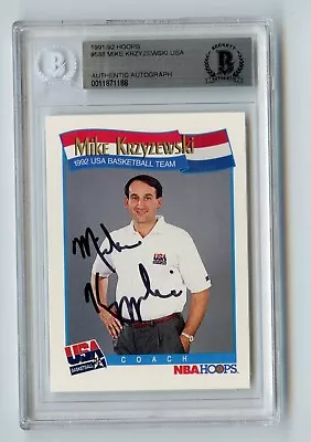 B79 Mike Krzyzewski Auto 1991-92 Hoops Usa Basketball Bas Duke Autograph Rare • $1799.99