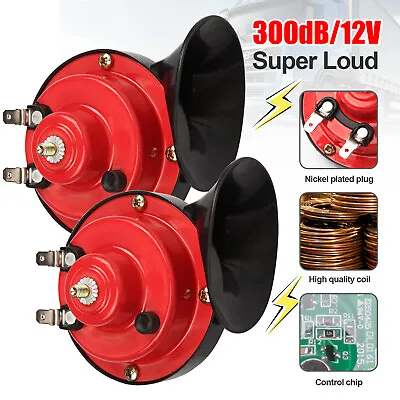 2PC 12V 300DB Super Loud Train Air Horn Waterproof Motorcycle Car Truck SUV Boat • $12.85