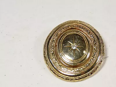 Gorgeous Vintage Avon Brooch Pin Gold Tone Round Crystal Rhinestone  C4890 • $8.76