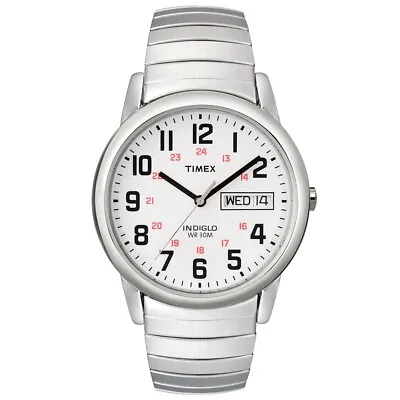 Timex Mens Silver Easy Reader Expander Watch RRP £54.99. New And Boxed. • £42.40