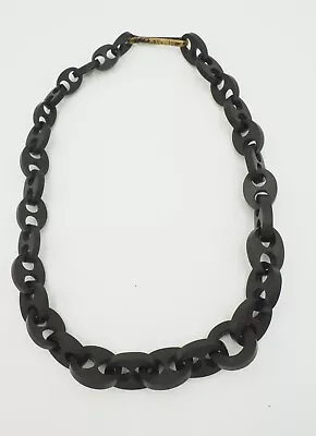 Antique Victorian Black Vulcanite Early Plastic Mourning Choker Collar Necklace • $144