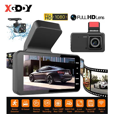 $36 • Buy XGODY 1080P 4  Dash Cam Car DVR Dual Lens HD Video Recorder Camera Night Vision