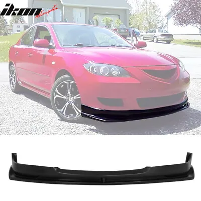 Fit 04-06 Mazda 3 I Front Bumper Lip Spoiler Splitter Bodykit Unpainted Black PU • $89.99