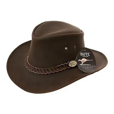 £29.95 • Buy Australian Leather Bush Hat Cowboy Hat 4 Sizes 4 Colours