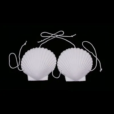 LADY GAGA SEA SHELL BRA Costume Clam Luau Mermaid Bikini Top Plastic Adult MTV • $12.79