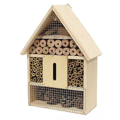 Insect Bug Bee Hotel Hanging Wooden House Ladybird Nest Wood Shelter Garden Box • £12.99