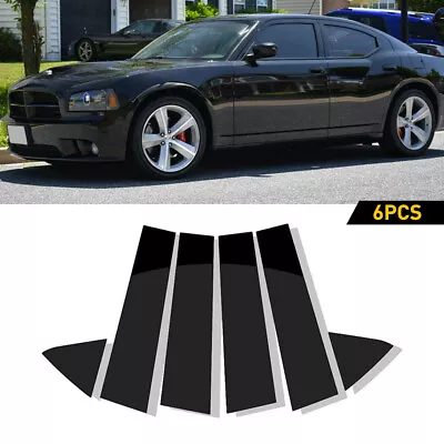 For Dodge Charger 2006-2010 6PCS Car Door Window Pillar Post Cover Trim Black • $14.24