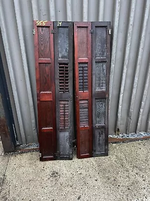 Set Of VICTORIAN Chestnut INTERIOR Window Shutters OLD Varnish 55.5” H X 14” W • $239