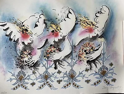 Zamy Steynovitz “Cherubim” Serigraph 126/250 Signed And Unframed With Angels • $125