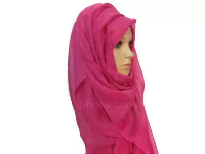 Women Girls Plain Large Maxi Long Wide Big Viscose Scarf Hijab Shawl Wrap • £2.75