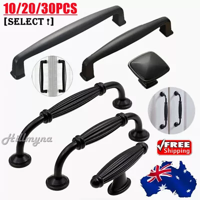 10/30PCS Matt Black Cupboard Door Handles Drawer Knobs Kitchen Cabinet Pulls Bar • $55.55