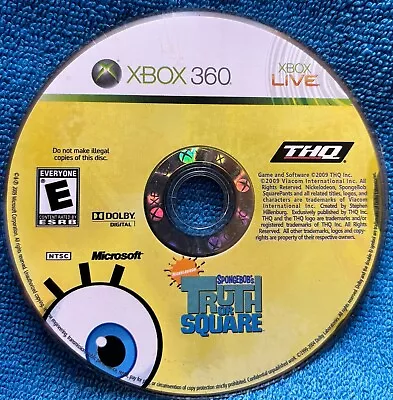 SpongeBob's Truth Or Square (Microsoft Xbox 360 2009) Disc Only - Tested • $14.95