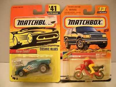 Matchbox Cosmic Blues Dodge Charger #41 Dirt Bike Motorcycle W/ Rider #13 Lot • $18