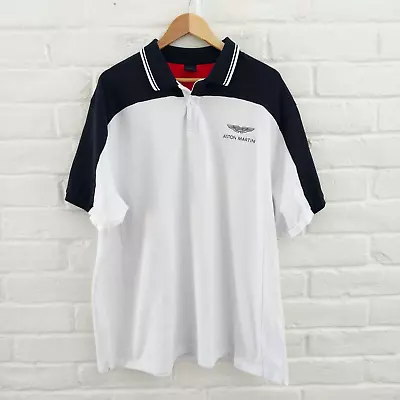 Hackett Aston Martin Racing Shirt Men 2XL White Red Blue Short Sleeve Polo Casua • $29.93