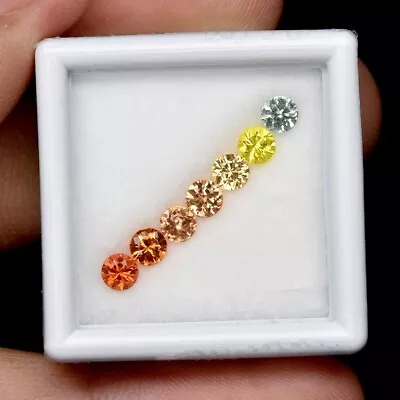 7pcs Lot 1.37ct T.w VS-VVS Round Brilliant Multi-Color Sapphire Gemstone Songea • $0.99