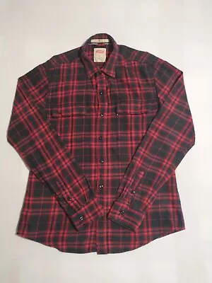 LEVI'S | Men's Red Plaid Long Sleeve Shirt Modern Fit | M • £14.99