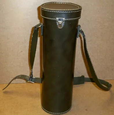 Vintage Cylinder Tube DOCUMENT Holder Or Camera Lens Case With Shoulder Strap • $17.99