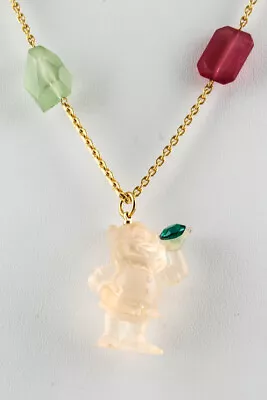 Q Pot Disney Story Dream Womens Character Pendant Necklace Gold Tone Multicolor • $169.01