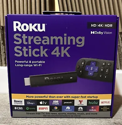 Roku Streaming Stick 4K/HDR/Dolby Vision Streaming Device Roku Voice Remote • $38.99