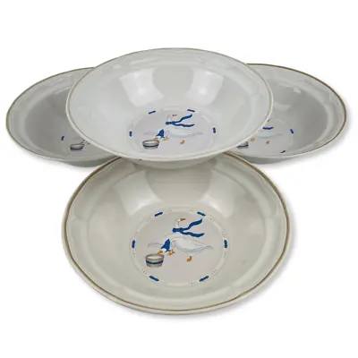 Newcor Stoneware Countryside Geese Cereal Bowls Set Of 4 Vintage 7  Blue Ribbon • $17.48