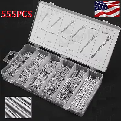 555pcs Cotter Pin Assortment Set Clip Key Fitting Tool Kit Securing Lock Pins • $13.43