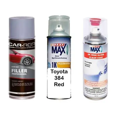 Auto Touch Up Paint For Toyota 384 Red Plus 2k Clear Coat & Primer • $109.99