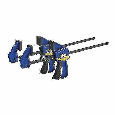 2 X Irwin Quick-Grip T54122EL7 One-Handed Mini Bar Clamp 300mm 12  Twin Pack • £13.96