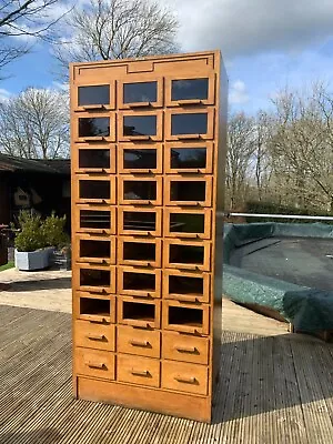 Vintage 30 Drawer Dudley Haberdashery Shop Display Drapers Cabinet Counter Glass • £1395