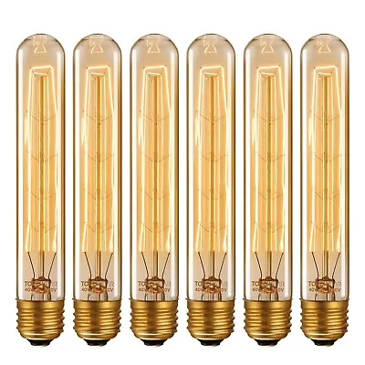 6 PACK Vintage Edison Bulb Dimmable 40W T30 Antique Tubular Filament Bulb • $29.99